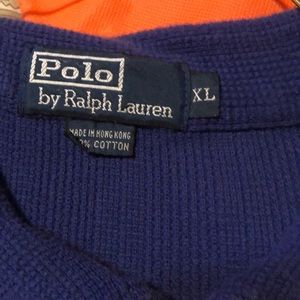 Polo by Ralph Lauren polo shirt. Super soft terry like cotton. Navy with stripes